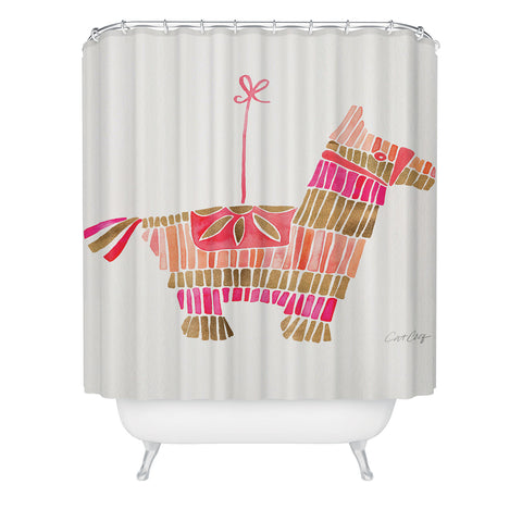 Cat Coquillette Pinata Pink and Rose Gold Shower Curtain