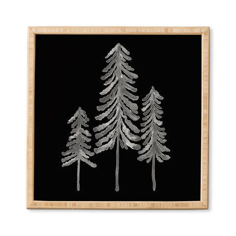 Cat Coquillette Pine Trees Black Ink2 Framed Wall Art