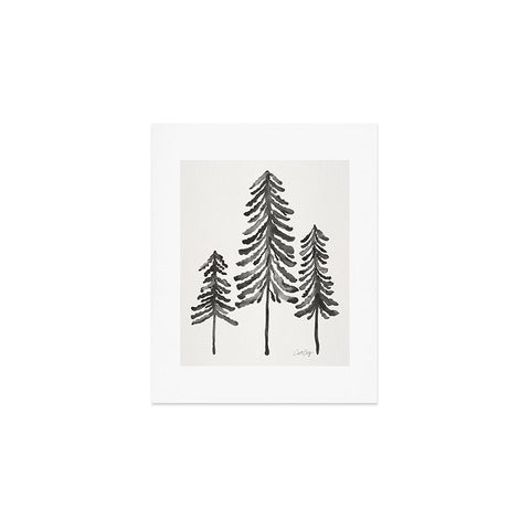 Cat Coquillette Pine Trees Black Ink2 Art Print