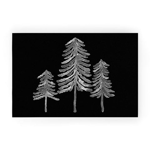 Cat Coquillette Pine Trees Black Ink2 Welcome Mat
