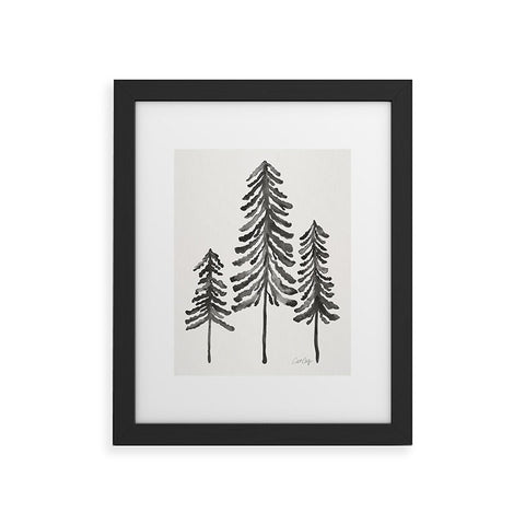 Cat Coquillette Pine Trees Black Ink2 Framed Art Print