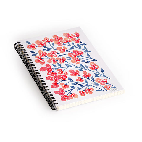 Cat Coquillette Pink Cherry Blossoms Spiral Notebook