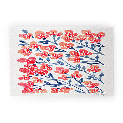 Cat Coquillette Pink Cherry Blossoms Welcome Mat