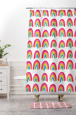 Cat Coquillette Rainbow Collection Classic Shower Curtain And Mat