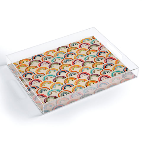 Cat Coquillette Rainbow Watercolor Retro Palette Acrylic Tray