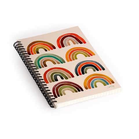 Cat Coquillette Rainbow Watercolor Retro Palette Spiral Notebook