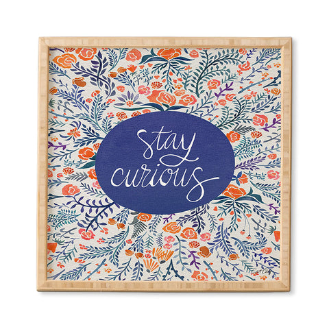 Cat Coquillette Stay Curious Navy Red Framed Wall Art