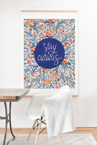 Cat Coquillette Stay Curious Navy Red Art Print And Hanger