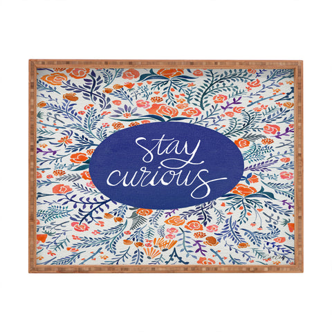 Cat Coquillette Stay Curious Navy Red Rectangular Tray