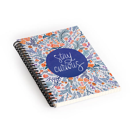 Cat Coquillette Stay Curious Navy Red Spiral Notebook