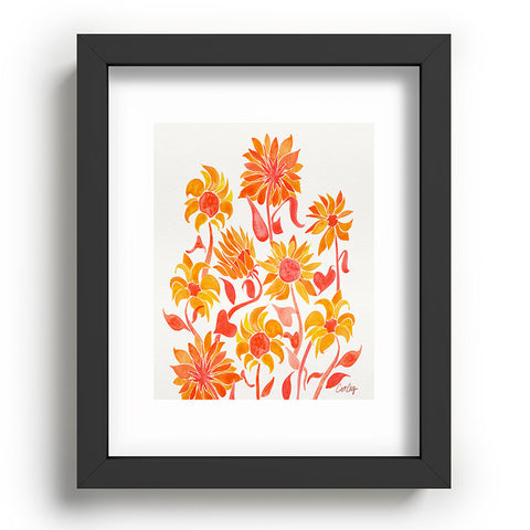 Cat Coquillette Sunflower Watercolor Fiery Palette Recessed Framing Rectangle