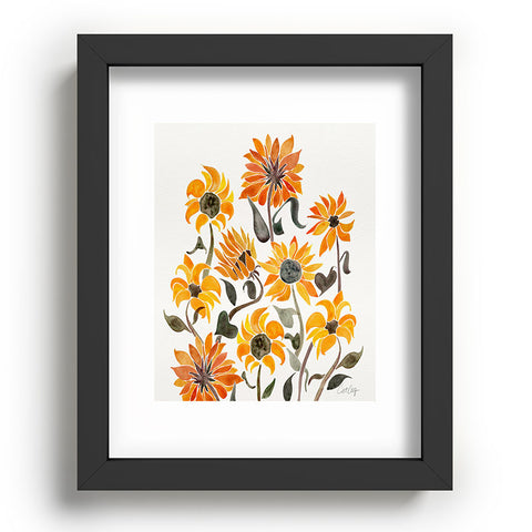 Cat Coquillette Sunflower Watercolor Yellow Recessed Framing Rectangle