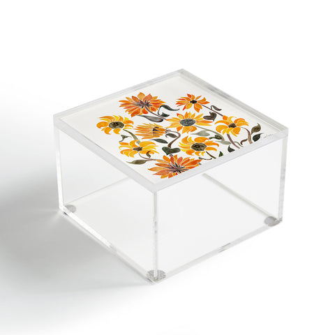 Cat Coquillette Sunflower Watercolor Yellow Acrylic Box