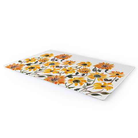 Cat Coquillette Sunflower Watercolor Yellow Area Rug