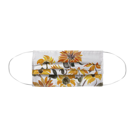 Cat Coquillette Sunflower Watercolor Yellow Face Mask