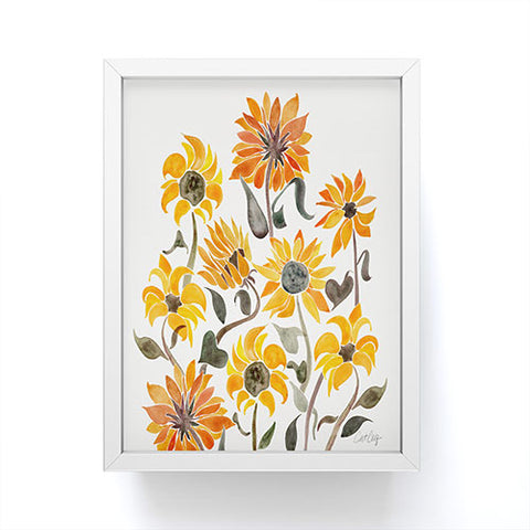 Cat Coquillette Sunflower Watercolor Yellow Framed Mini Art Print