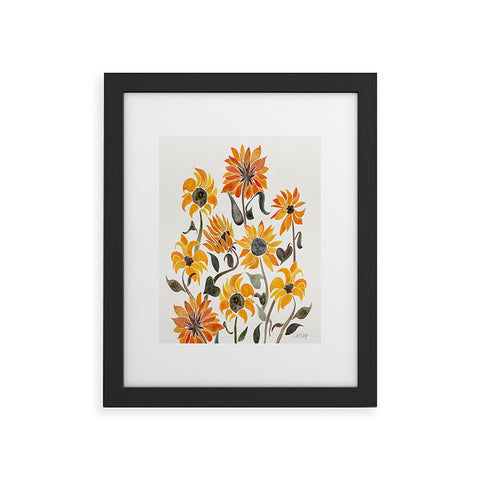 Cat Coquillette Sunflower Watercolor Yellow Framed Art Print