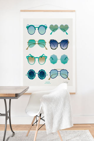 Cat Coquillette Sunglasses Collection Blue Art Print And Hanger