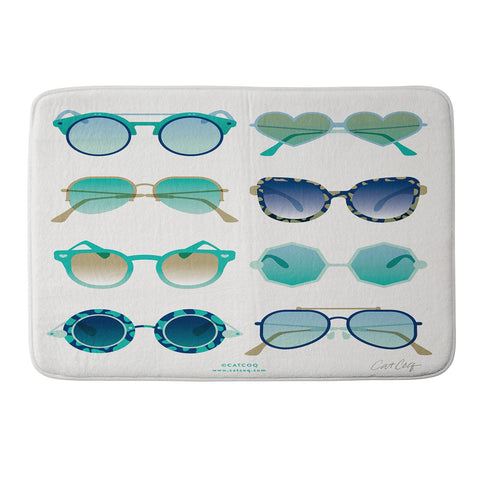 Cat Coquillette Sunglasses Collection Blue Memory Foam Bath Mat