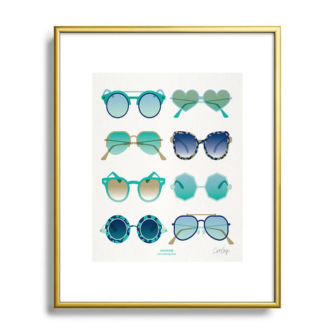 Cat Coquillette Sunglasses Collection Blue Metal Framed Art Print
