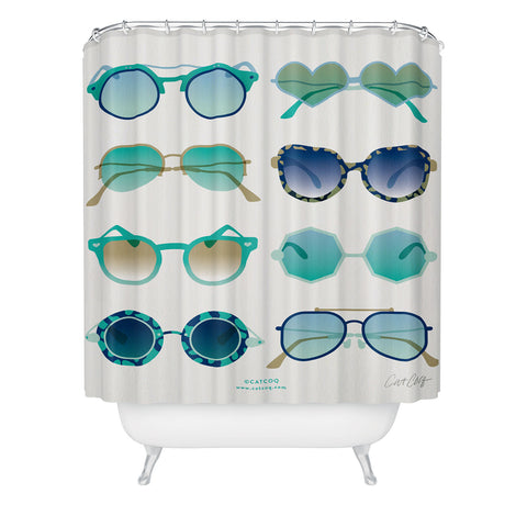 Cat Coquillette Sunglasses Collection Blue Shower Curtain