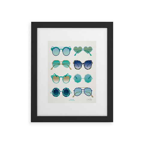 Cat Coquillette Sunglasses Collection Blue Framed Art Print