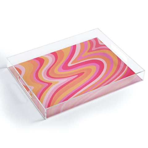 Cat Coquillette Sunshine Melt Pink Peach Acrylic Tray