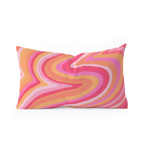 Cat Coquillette Sunshine Melt Pink Peach Oblong Throw Pillow