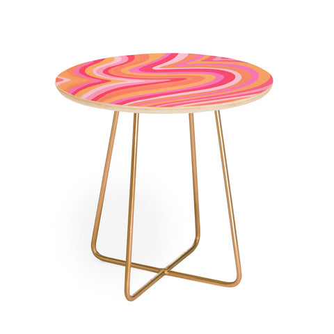 Cat Coquillette Sunshine Melt Pink Peach Round Side Table