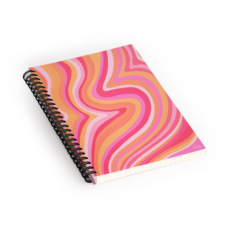 Cat Coquillette Sunshine Melt Pink Peach Spiral Notebook