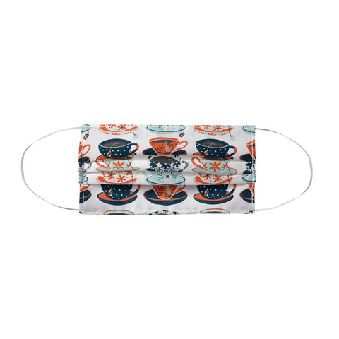 Cat Coquillette Tea Time Coral Teal Face Mask
