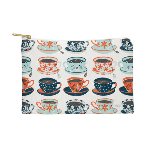 Cat Coquillette Tea Time Coral Teal Pouch