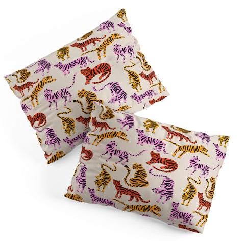 Cat Coquillette Tiger Collection Pink Yellow Pillow Shams