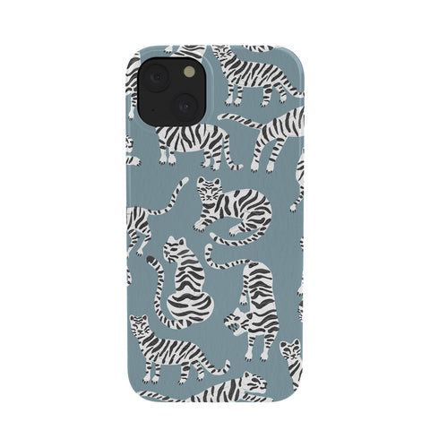 Cat Coquillette Tiger Collection White on Blue Phone Case