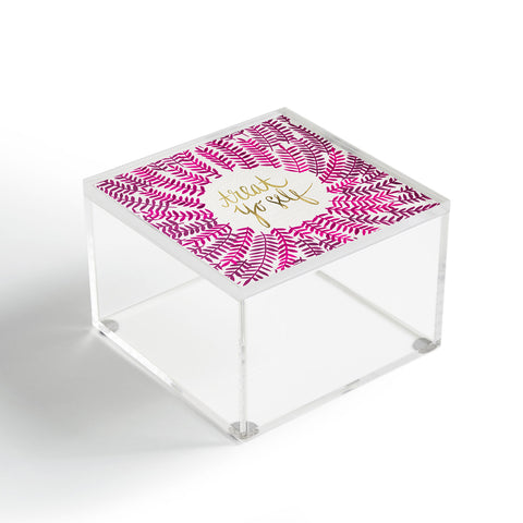 Cat Coquillette Treat Yo Self Pink Gold Acrylic Box