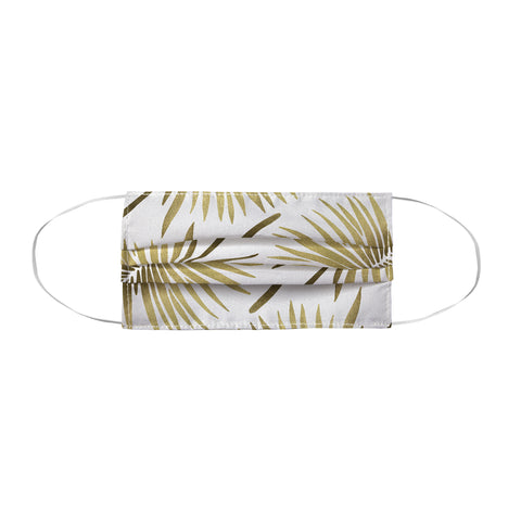 Cat Coquillette Tropical Fan Palm Gold Pattern Face Mask