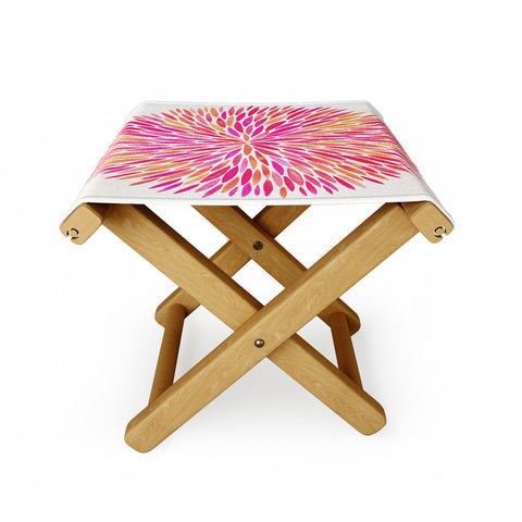 Cat Coquillette Watercolor Burst Pink Ombre Folding Stool