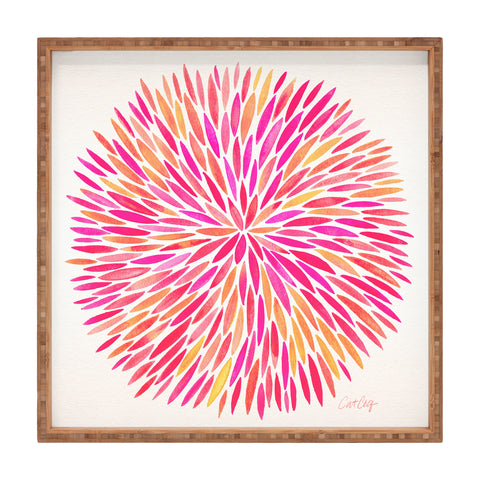 Cat Coquillette Watercolor Burst Pink Ombre Square Tray