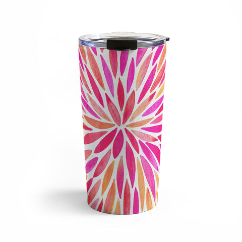Cat Coquillette Watercolor Burst Pink Ombre Travel Mug