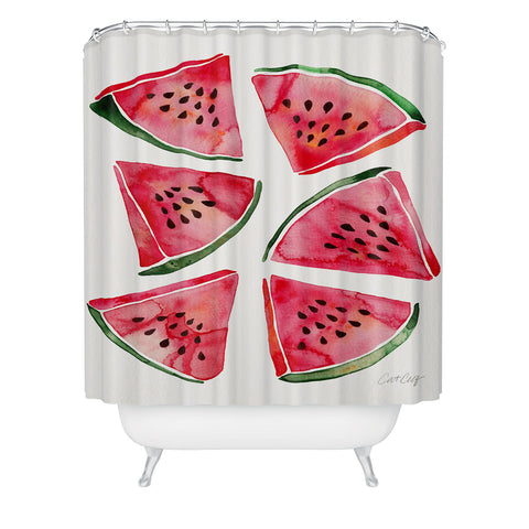 Cat Coquillette Watermelon Slices 2 Shower Curtain