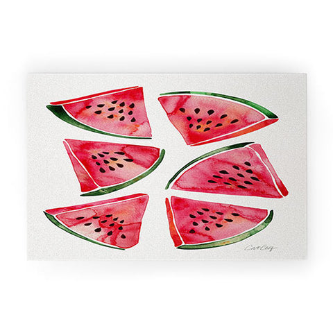 Cat Coquillette Watermelon Slices 2 Welcome Mat