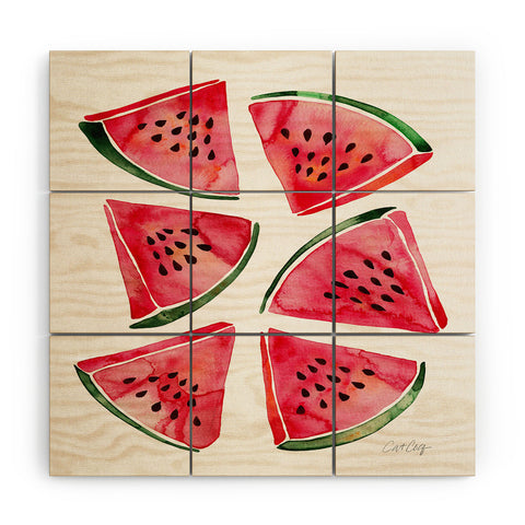 Cat Coquillette Watermelon Slices 2 Wood Wall Mural