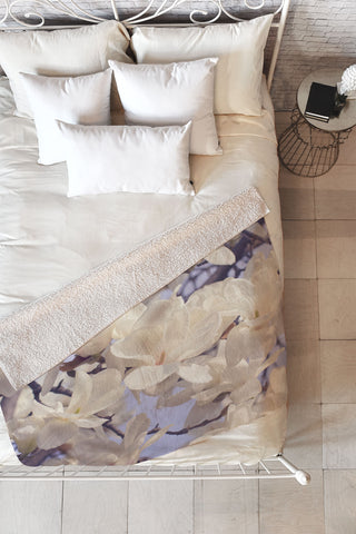 Catherine McDonald Asian Magnolias Fleece Throw Blanket