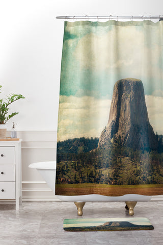 Catherine McDonald Devils Tower Shower Curtain And Mat