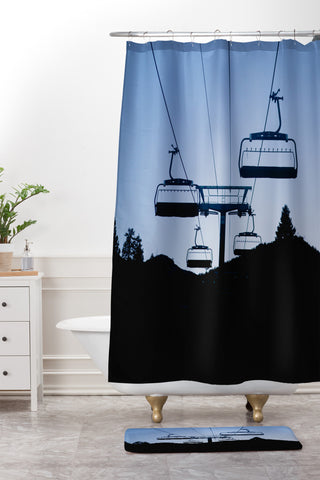 Catherine McDonald Dusk over Mammoth Mountain Shower Curtain And Mat