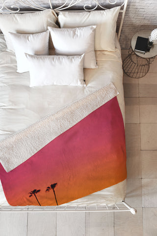 Catherine McDonald Los Angeles Sunset Fleece Throw Blanket