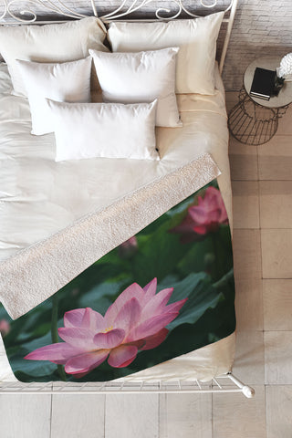 Catherine McDonald Lotus Field Fleece Throw Blanket