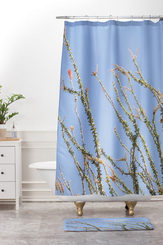 Catherine McDonald Ocotillo Blooms Shower Curtain And Mat
