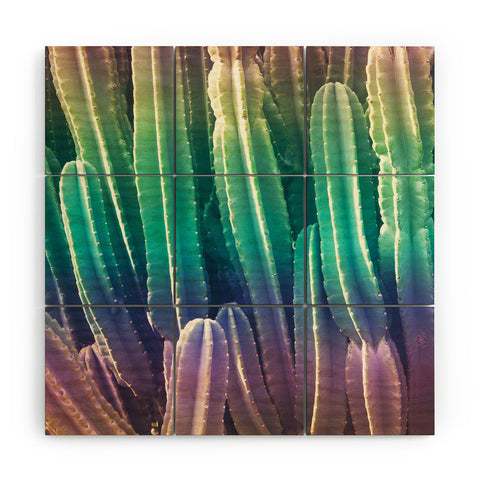 Catherine McDonald Rainbow Cactus Wood Wall Mural
