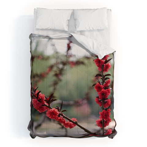 Catherine McDonald Red Peach Blossoms In China Comforter